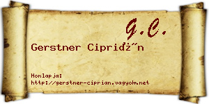 Gerstner Ciprián névjegykártya